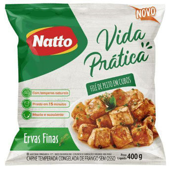 File De Peito Em cubos temperado Ervas finas 400g Natto