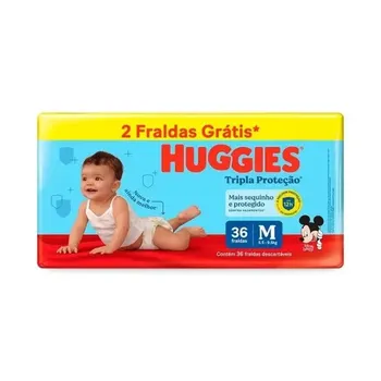 Fralda Descartavel Com 36un Tripla Protecao M Huggies 2 Gratis