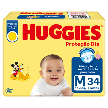 Fralda Descartavel Protecao Dia M Com 34 Huggies
