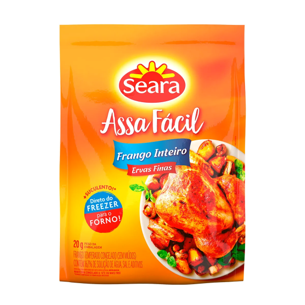 Frango Inteiro Congelado Temperado Ervas Finas Seara Assa Fácil