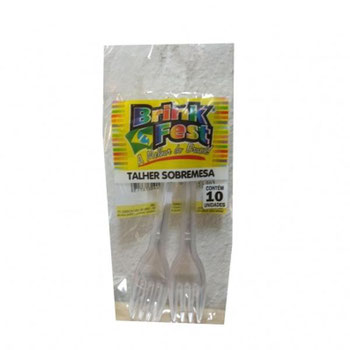 Garfo Plastico Refeicao Com 10 Branco Brink Fest