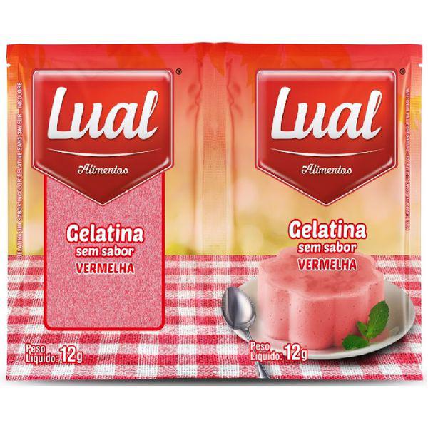 Gelatina 24g Sem Sabor Vermelha Lual
