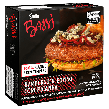 Hamburguer Bovino Com Picanha 360g Sadia