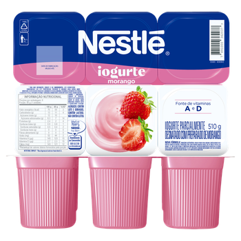 Iogurte 510g Desn.Z.Lact.Morango  Nestle