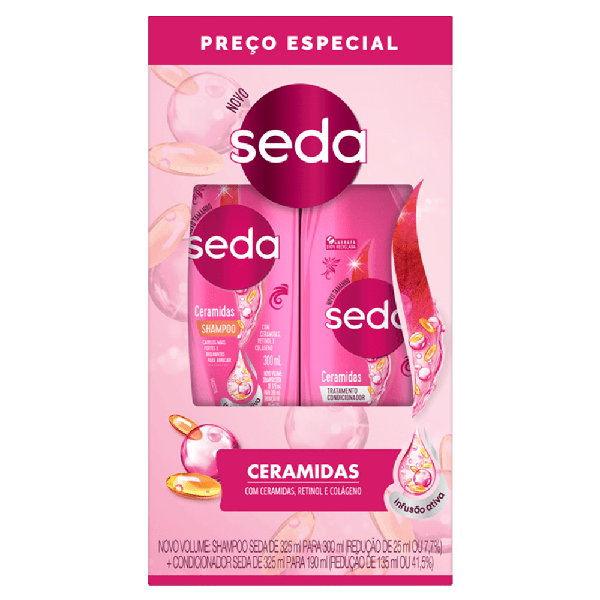 Kit Shampoo 300ml+condicionador 190ml Seda Ceramidas
