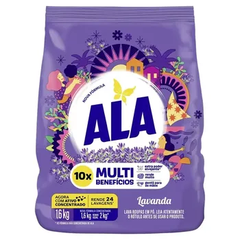 Lava Roupas Po 1,6kg Saco Lavanda Ala