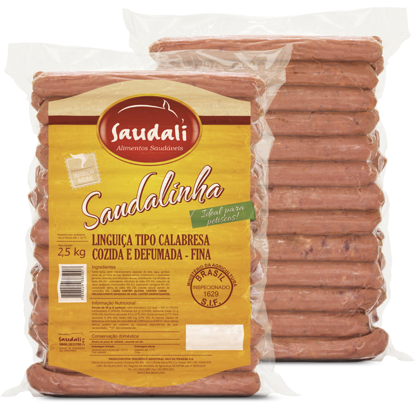 Linguica Calabresa Defumada Fina Kg Saudali