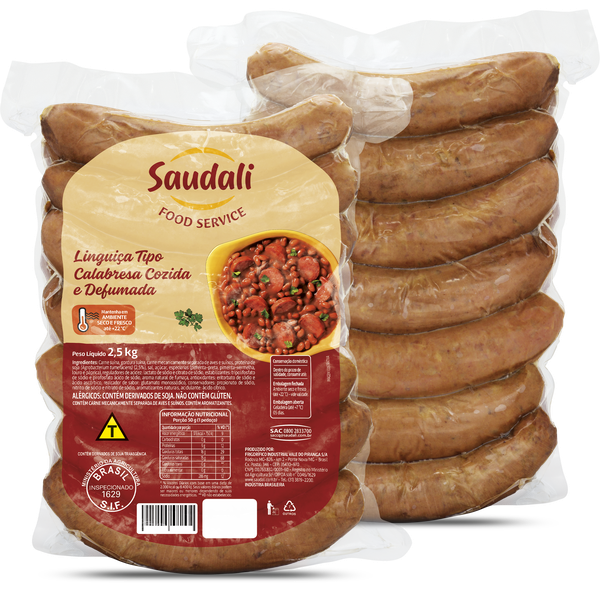 Linguica Calabresa Defumada Kg Saudali