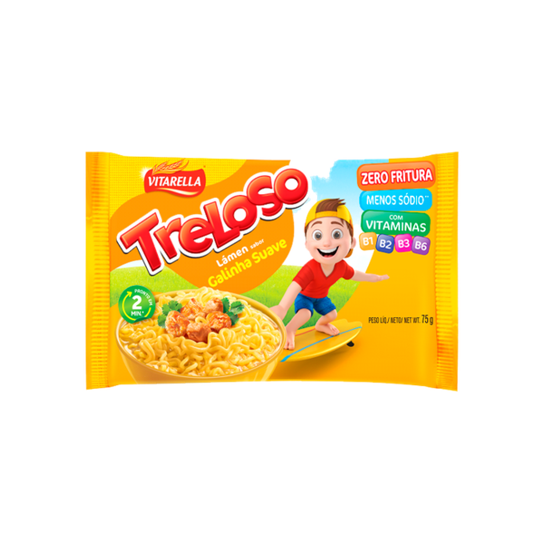 Macarrao Instantaneo Lamen Sabor Galinha Suave 75g Treloso Vitarella