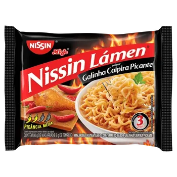 Macarrao Instantaneo Lamen Miojo Sabor Galinha Caipira Picante 80gr Nissin