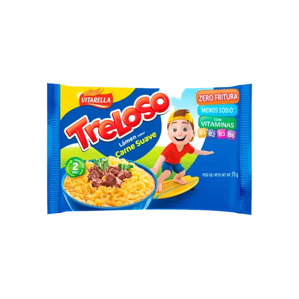 Macarrao Instataneo Lamen Sabor Carne Suave 75g Treloso Vitarella