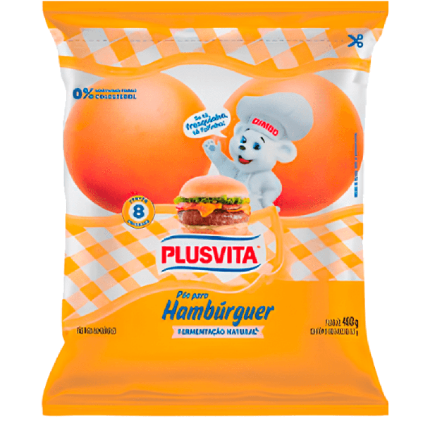 Pao De Hamburguer 400g Plusvita