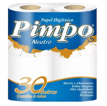 Papel Higienico Com 4 60m 265 Neutro Pimpo