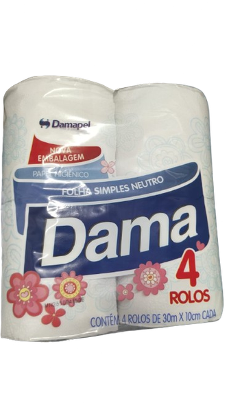 Papel Higiênico Folha Simples Neutro Com 4un Dama