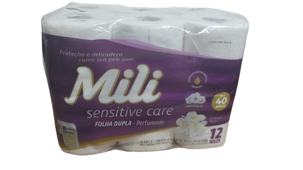 Papel Higienico Folha dupla L12 P11 Perfumado Mili