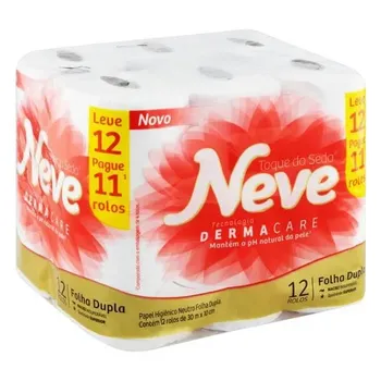 Papel Higienico Folha Dupla Lv12 Pg11 Toque Da Seda Neve