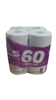 Papel Higienico Folha Simples Com 8 60m Bianco 839 Perfumado Mili