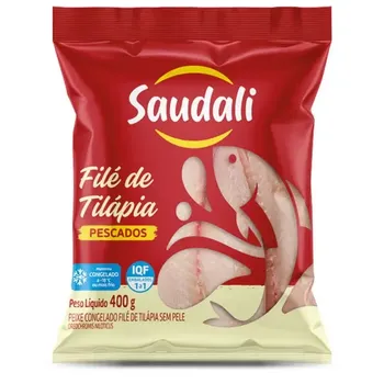 Peixe File Tilapia 400g Sem Pele Saudali