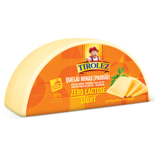 Queijo Minas Padrao Light Sem Lactose Meia Lua Kg Tirolez