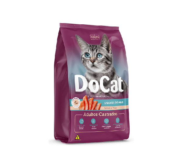 Racao Pra Gato 3kg Adulto Castrado Carne E Frango Docat