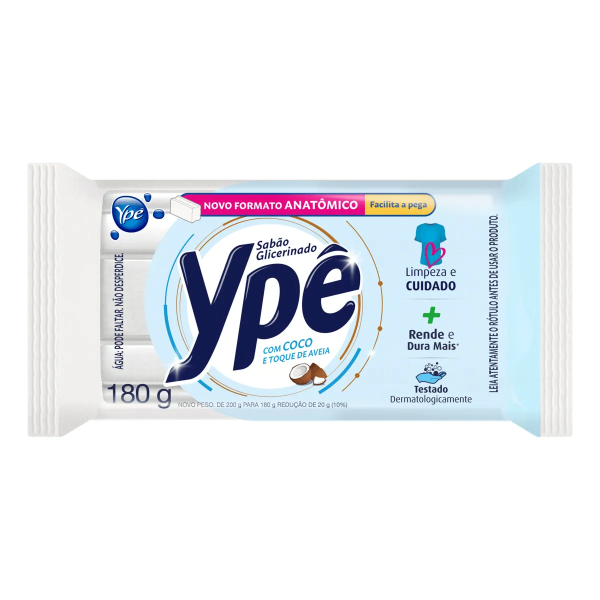 Sabao De Coco em Barra Glicerinado 180g Toque De Aveia Ype