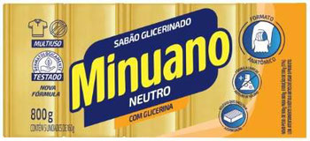 Sabao em Barra Glicerinado 5x160g Neutro Minuano