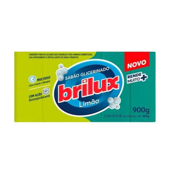 Sabao em Barra Glicerinado 5x180g Limão Brilux