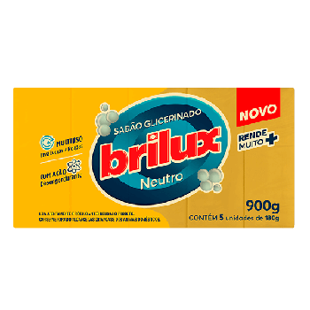 Sabao em Barra Glicerinado 5x180g Neutro Brilux