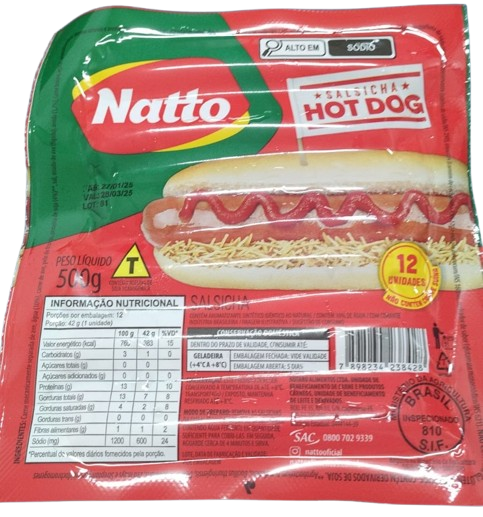 Salsicha Mista Hot Dog Natto 500g