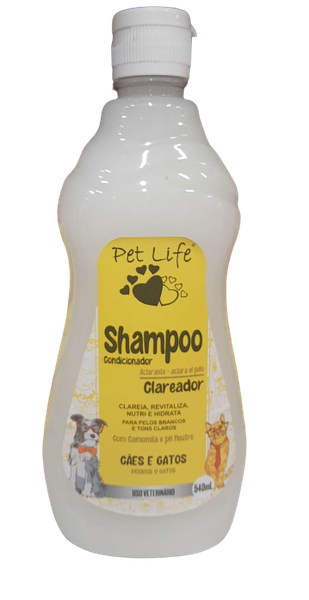 Shampoo P/Caes e Gatos 500ml Clareador Pet Life
