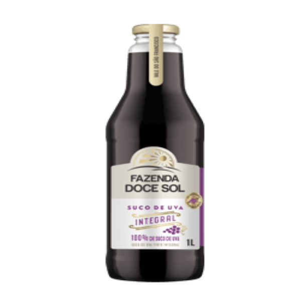 Suco 1lt Garrafa Integral Uva Fazenda Doce Sol