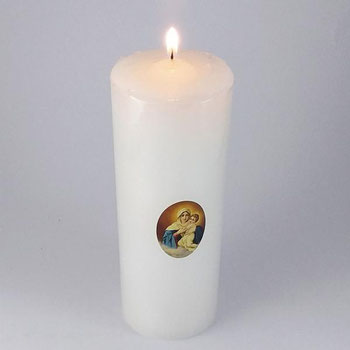 Vela 7dias Branca Salve Rainha
