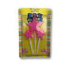 Vela Estrelas C/3 Rosa Brink Fest