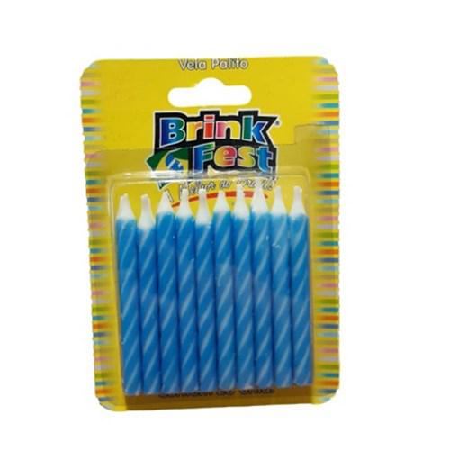 Vela Palito Cores C/20 Azul Brink Fest