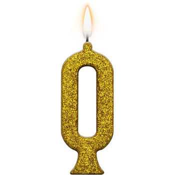 Vela Parabens Nº0 Glitt Dourada Regina