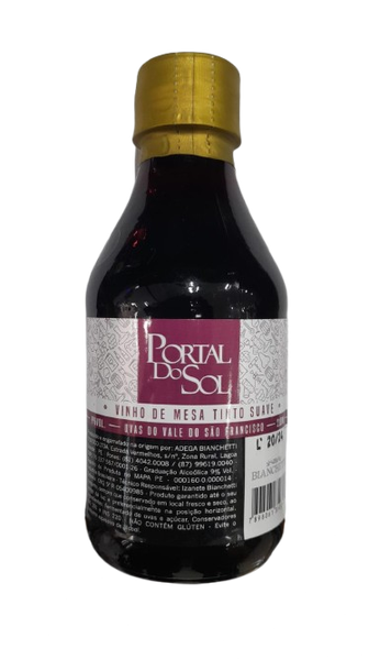 Vinho 210ml Garrafa Tinto Seco Portal Do Sol