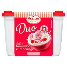 Sorvete Nobrelli 1,3l Duo Morango Baunilha