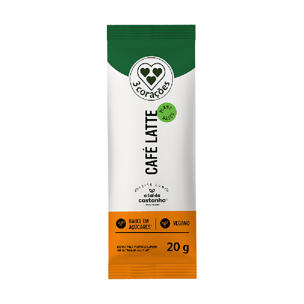 * Cafe Com Leite 3 Coracoes 20g Vegetal Cafe Com Leite Vegano