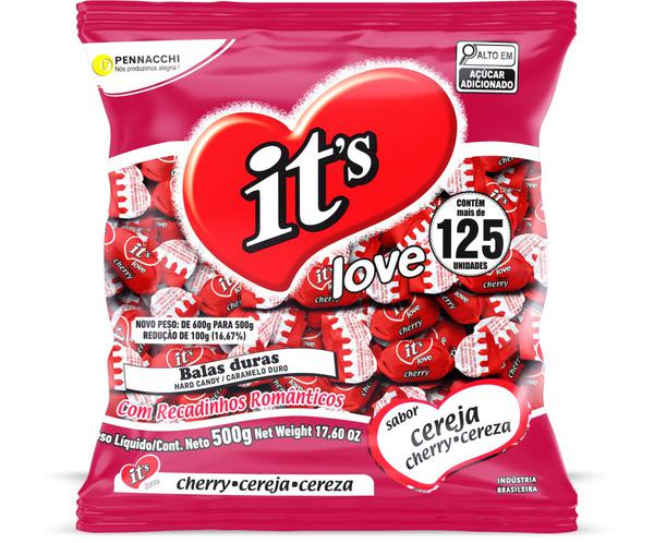 Bala It's Love Cereja 500g