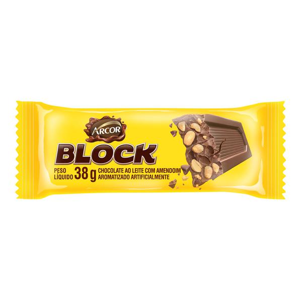 CHOC ARCOR 38G BLOCK AO LEITE