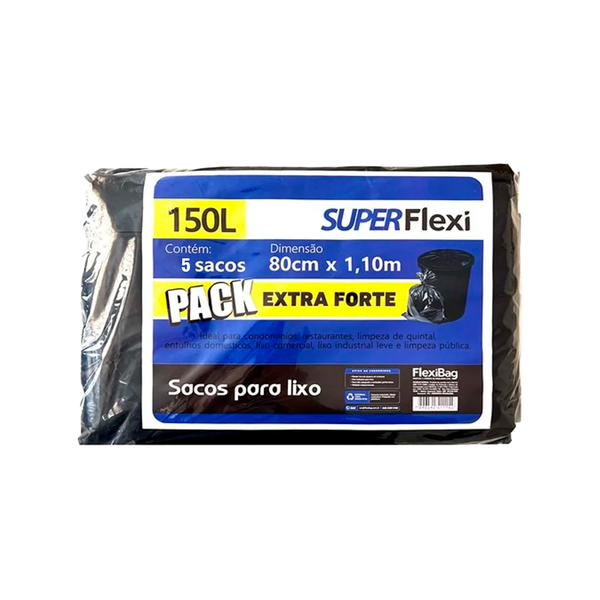 SACO LIXO SUPER FLEXI 150L 5UN