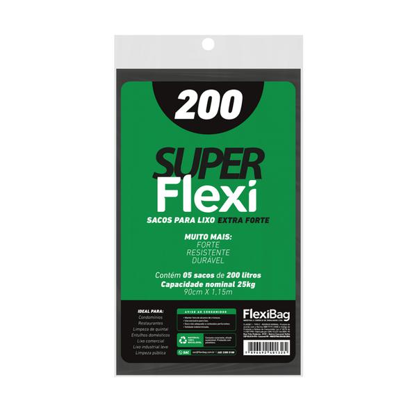 SACO LIXO SUPER FLEXI 200L 5UN