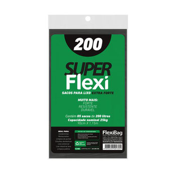 SACO LIXO SUPER FLEXI 200L 5UN