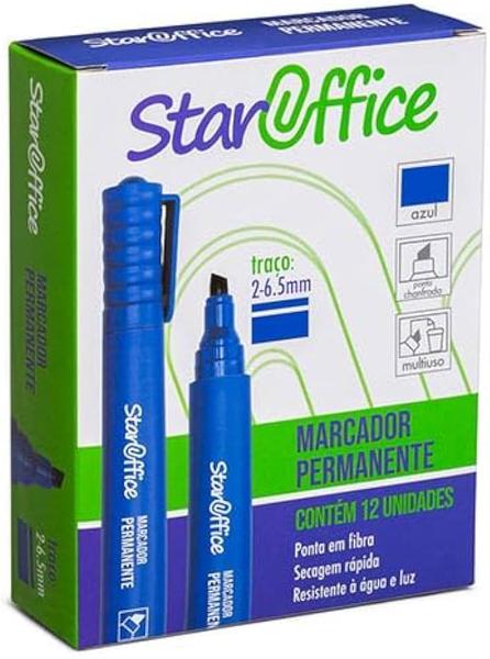 STAROFFICE MARCADOR PERMANENTE AZUL 1X12
