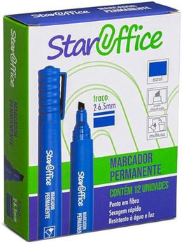 STAROFFICE MARCADOR PERMANENTE AZUL 1X12