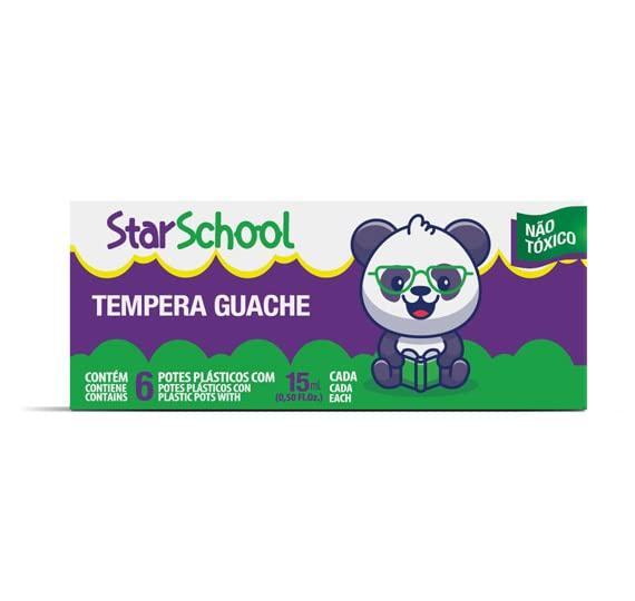 STARSCHOOL TINTA GUACHE 15ML - 6X6 CORES