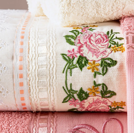 TOALHA BANHO PONTO RUSSO 70CMX1,40M ROSA
