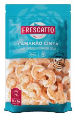 Camarão Cinza Frescatto Int. Pré Coz. Cong. 50/60 400g Tradicional Inteiro