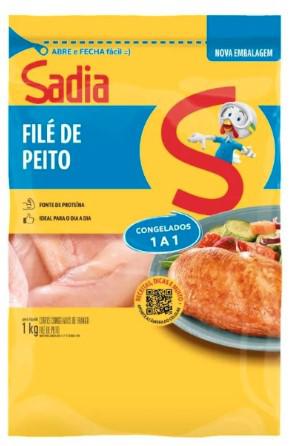 Filé de Peito de Frango Sadia Zip Sem Tempero 1kg Congelado