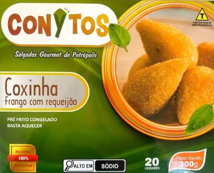 Mini Salgados Conytos Gourmet Congelados 300g Coxinha de Frango com Requeijão